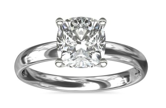 White gold cushion cut diamond 25k engagement ring
