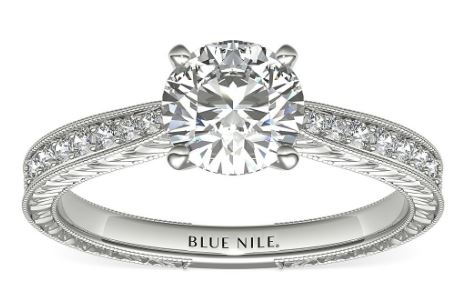 Engagement Ring with Pavé diamonds
