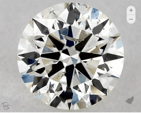 I1 Diamond from James Allen with visible inclusions